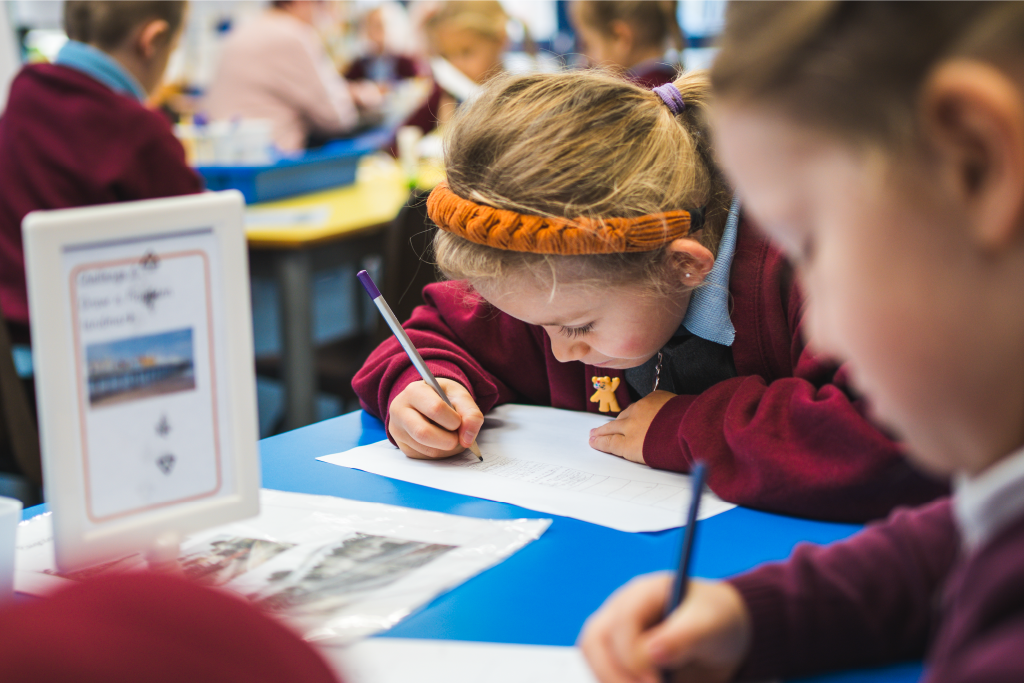 Year 1/2 pupils writing